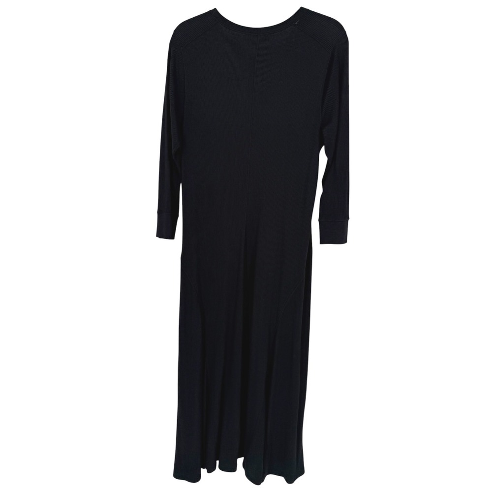 Polo Ralph Lauren Women's Waffle Knit Fit and Flare Midi Dress Black Size XL - Picture 2 of 12